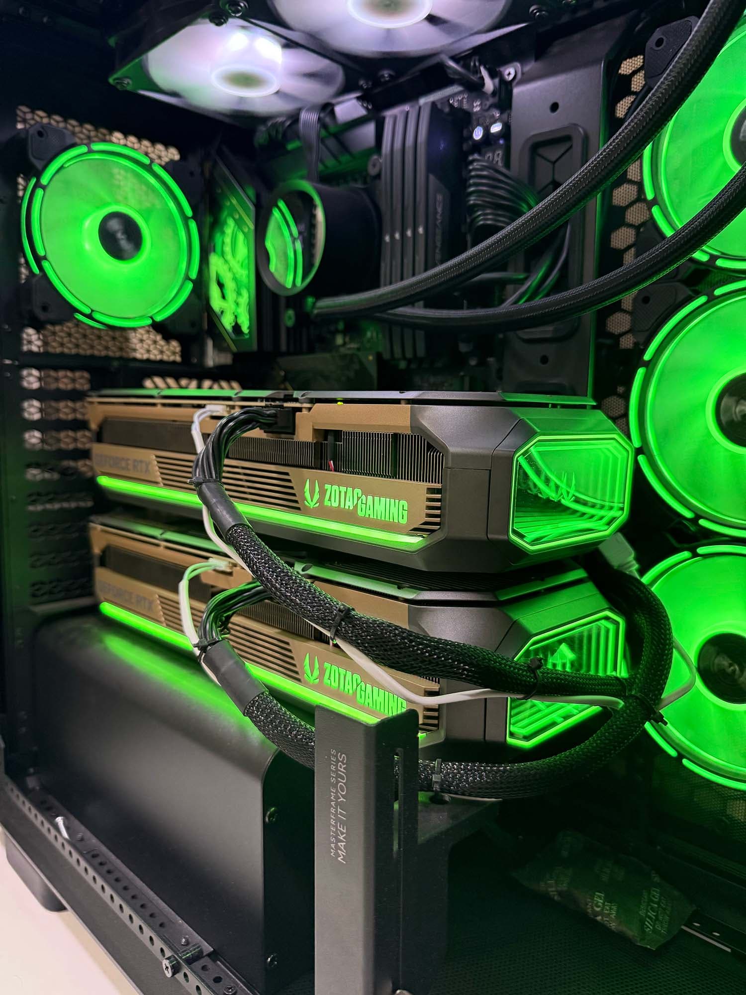 Dual ZOTAC Gaming GPUs with liquid cooling